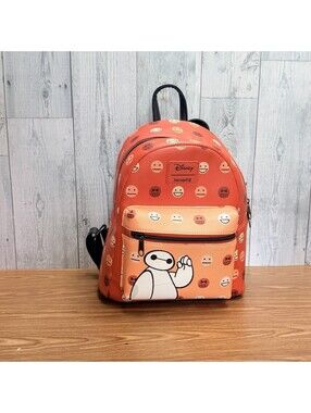 Loungefly Disney Big Hero 6 Baymax Emoji Mini Backpack Coral Pink